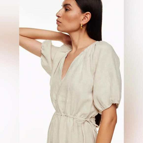 Aritzia Wilfred Decadence Organic Linen Tiered Midi Dress Size 2XS - Picture 13 of 13